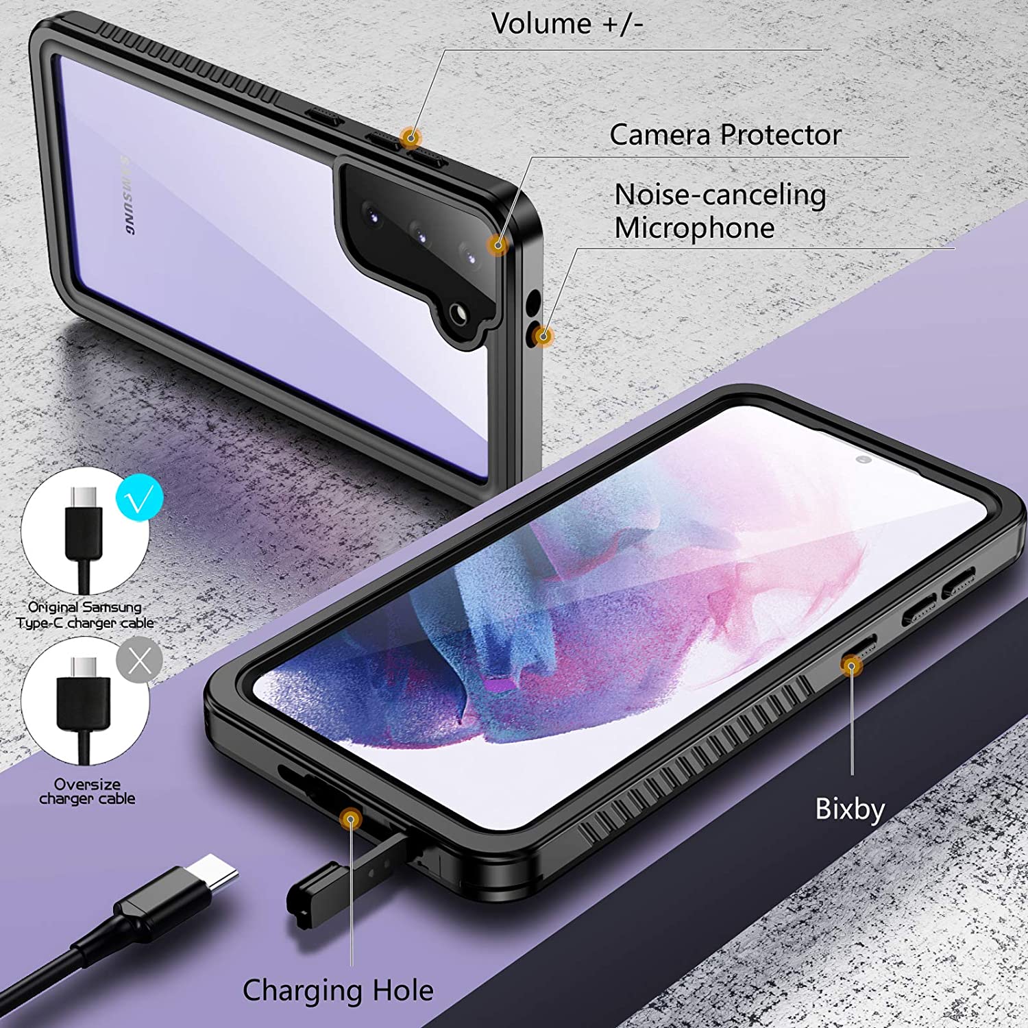 meritcaseSamsung Galaxy S21 Plus Case Waterproof,Clear Sound Quality