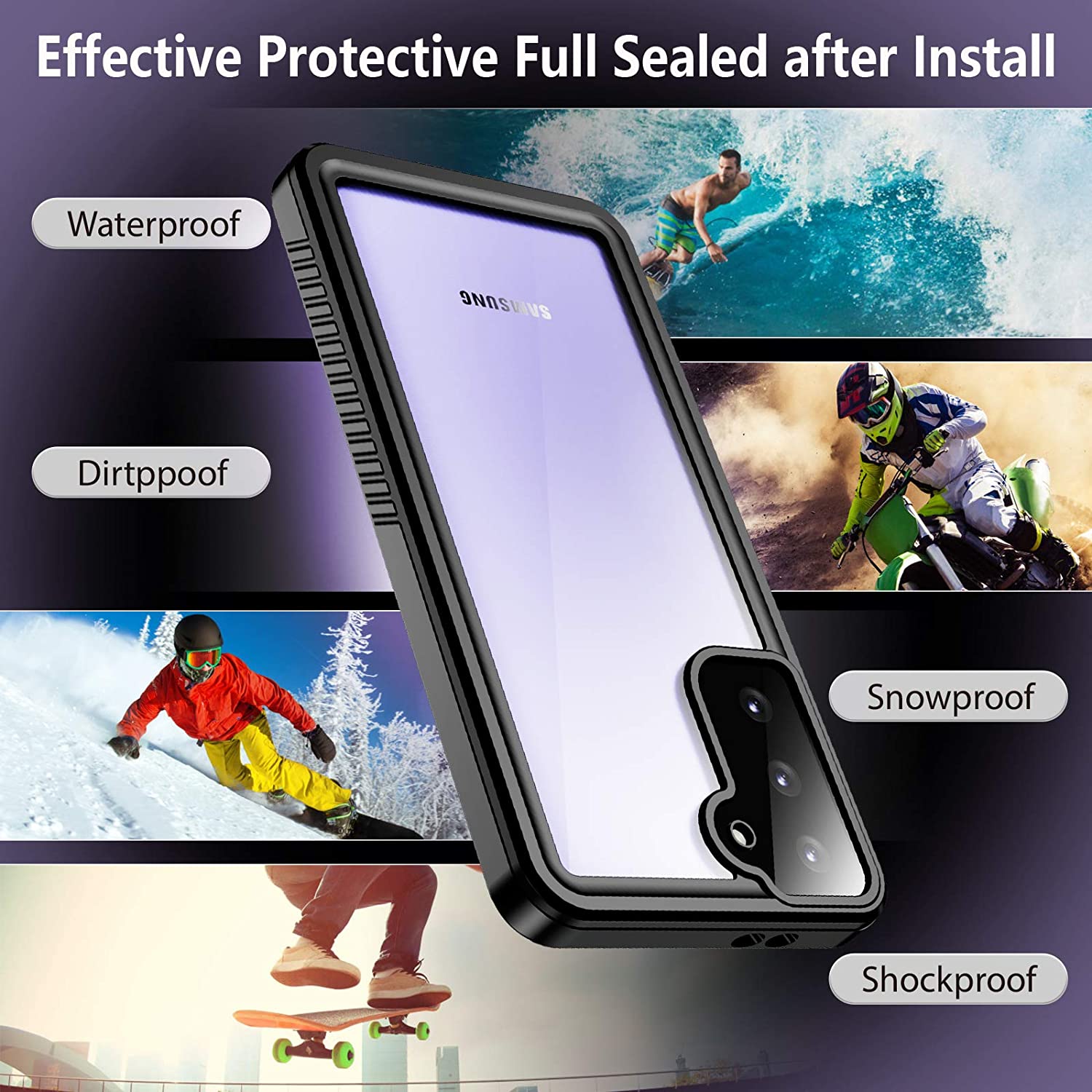 meritcaseSamsung Galaxy S21 Plus Case Waterproof,Clear Sound Quality