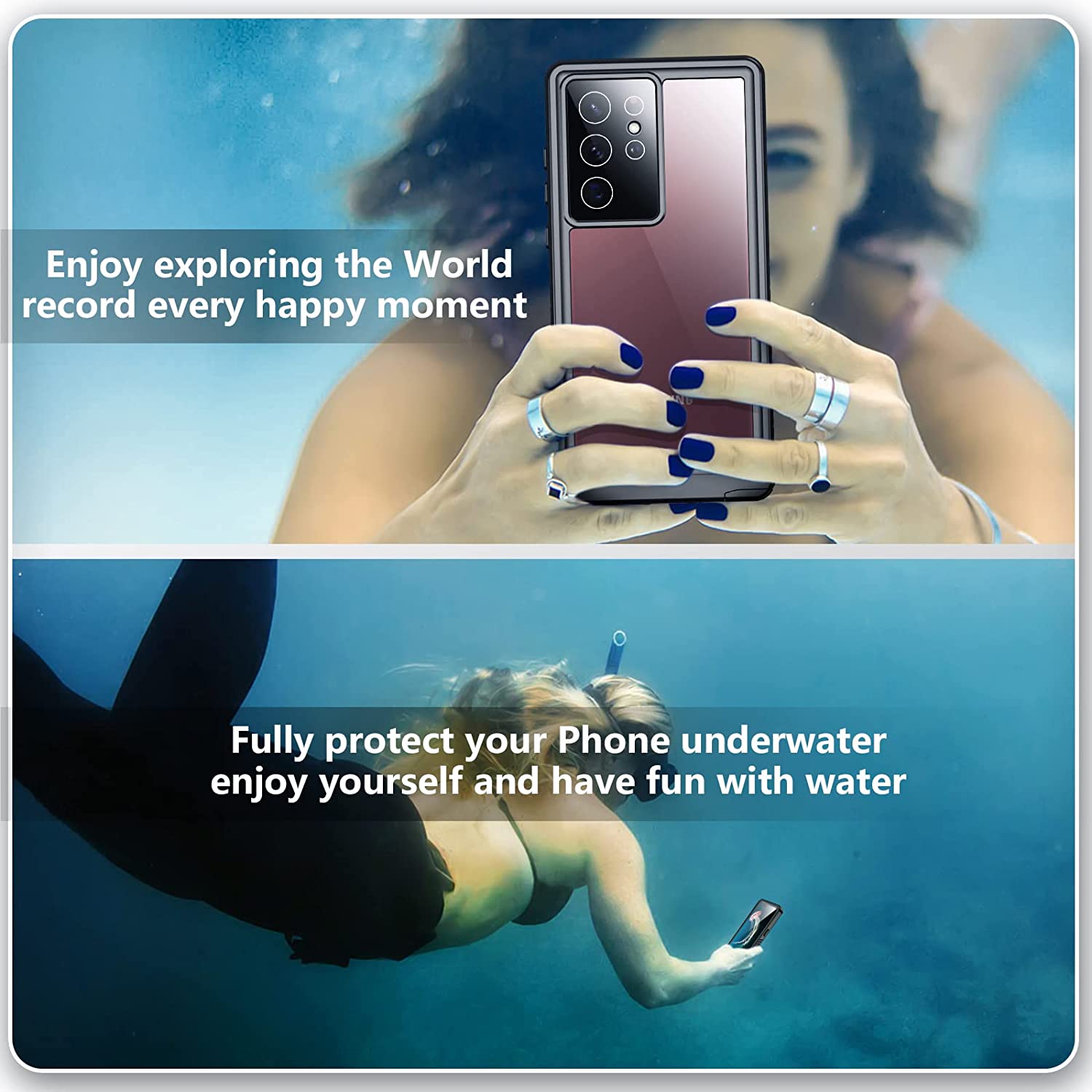 meritcaseSamsung Galaxy S22 Ultra Case, Waterproof Builtin Screen