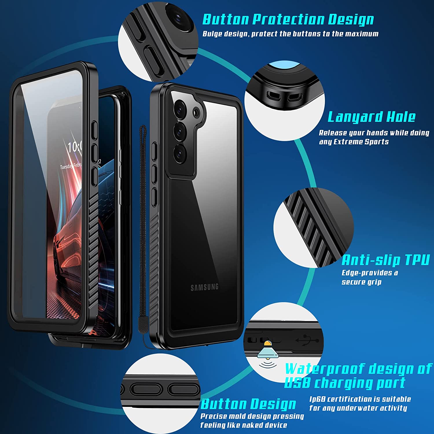 meritcaseSamsung Galaxy S22+ Plus Waterproof Case