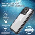  iPhone 14 Pro Case, IP68 Waterproof Case for iPhone 14 Pro Underwater Full Sealed Cover Snowproof Shockproof Dirtproof iPhone 14 Pro Case with Kickstand for Diving Swimming Skiing