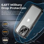  iPhone 14 Pro Case, IP68 Waterproof Case for iPhone 14 Pro Underwater Full Sealed Cover Snowproof Shockproof Dirtproof iPhone 14 Pro Case with Kickstand for Diving Swimming Skiing