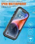 iPhone 14 Waterproof Case, Shockproof Dustproof Phone Case for iPhone 14 with Screen Protector, Full Body Protective Cover for iPhone 14 6.1''
