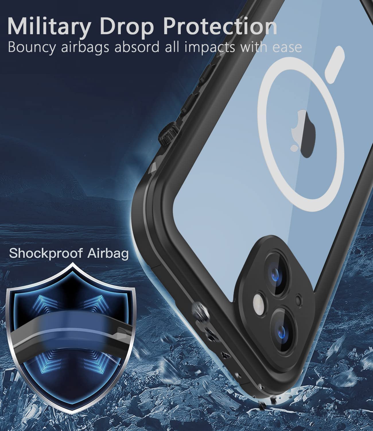 meritcase-iPhone 14 Plus Waterproof Case,Shockproof Dustproof Sturdy ...